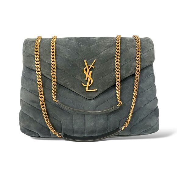 ❤️SOLD❤️SAINT LAURENT LOULOU MEDIUM SHOULDER/CROSSBODY BAG IN QUILTED SUEDE - Picture 14 of 15